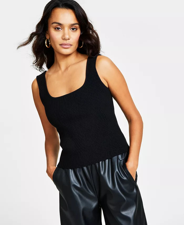 Women's Ottoman Ribbed Sleeveless Sweater Top, Created for Macy's | Macy's