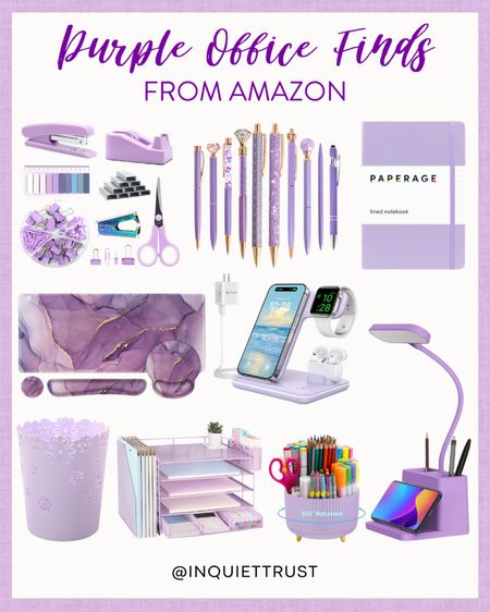 These office finds including stationery supplies, pens, lamp, document organizers, notebook, and computer desk mats are perfect to show off your love of purple!
#affordablefinds #amazonfinds #organizationtips #workfromhome

#LTKStyleTip #LTKSeasonal #LTKHome