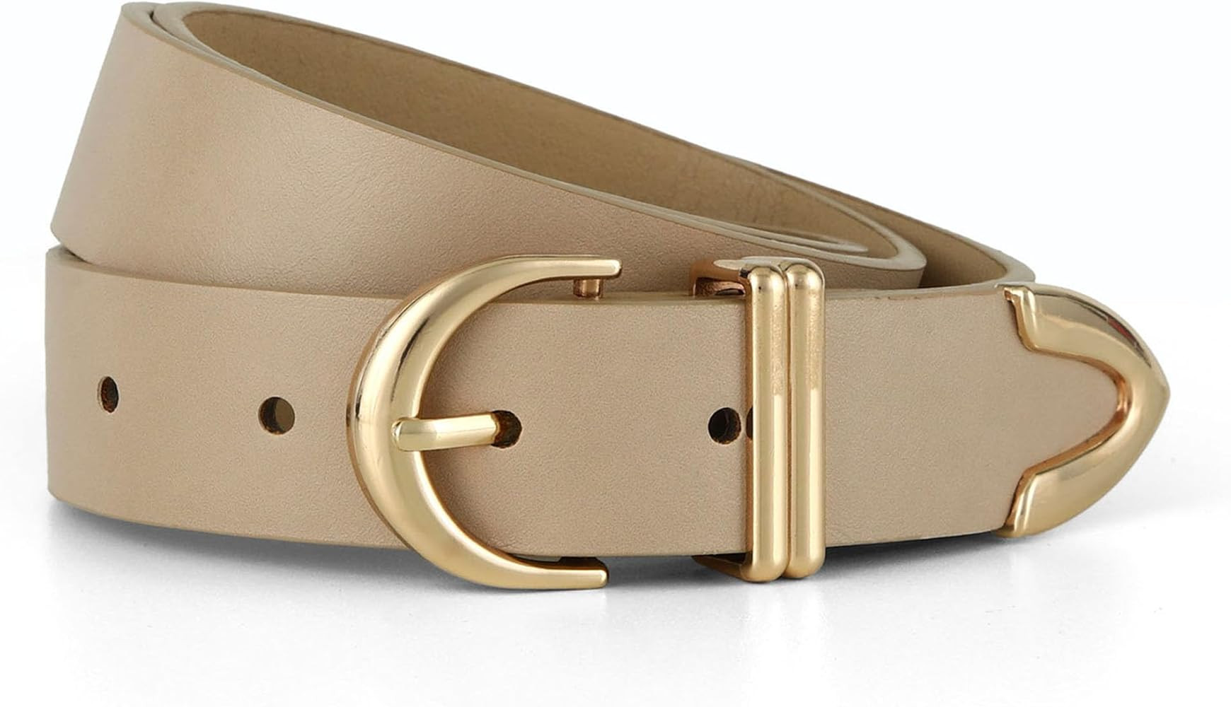 HOTWILL Women Belt for Jeans Dress Pants Fashion Gold Buckle Ladies Faux Leather Waist Belt | Amazon (US)