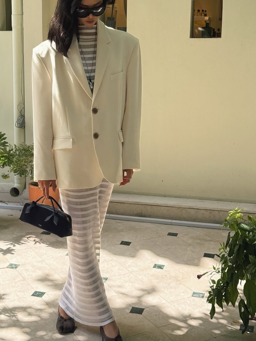 Love the sheer stripes under this oversized blazer! Such a fun contrast 🦢

#LTKItBag #LTKStyleTip #LTKShoeCrush