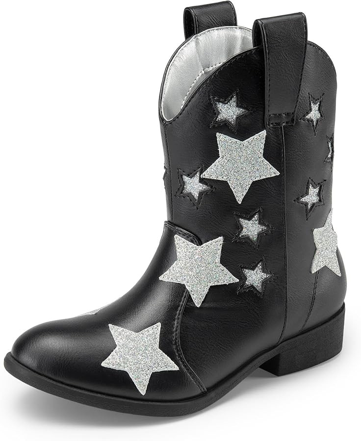 DREAM PAIRS Girls Cowgirl Boots Cowboy Western Mid Calf Star Boots for Kids | Amazon (US)