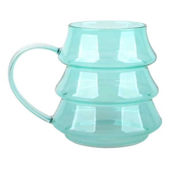 Green Glass Tree Mug, 14oz | At Home