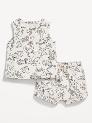 Unisex Double-Weave Tank Top and Shorts Set for Baby | Old Navy (US)