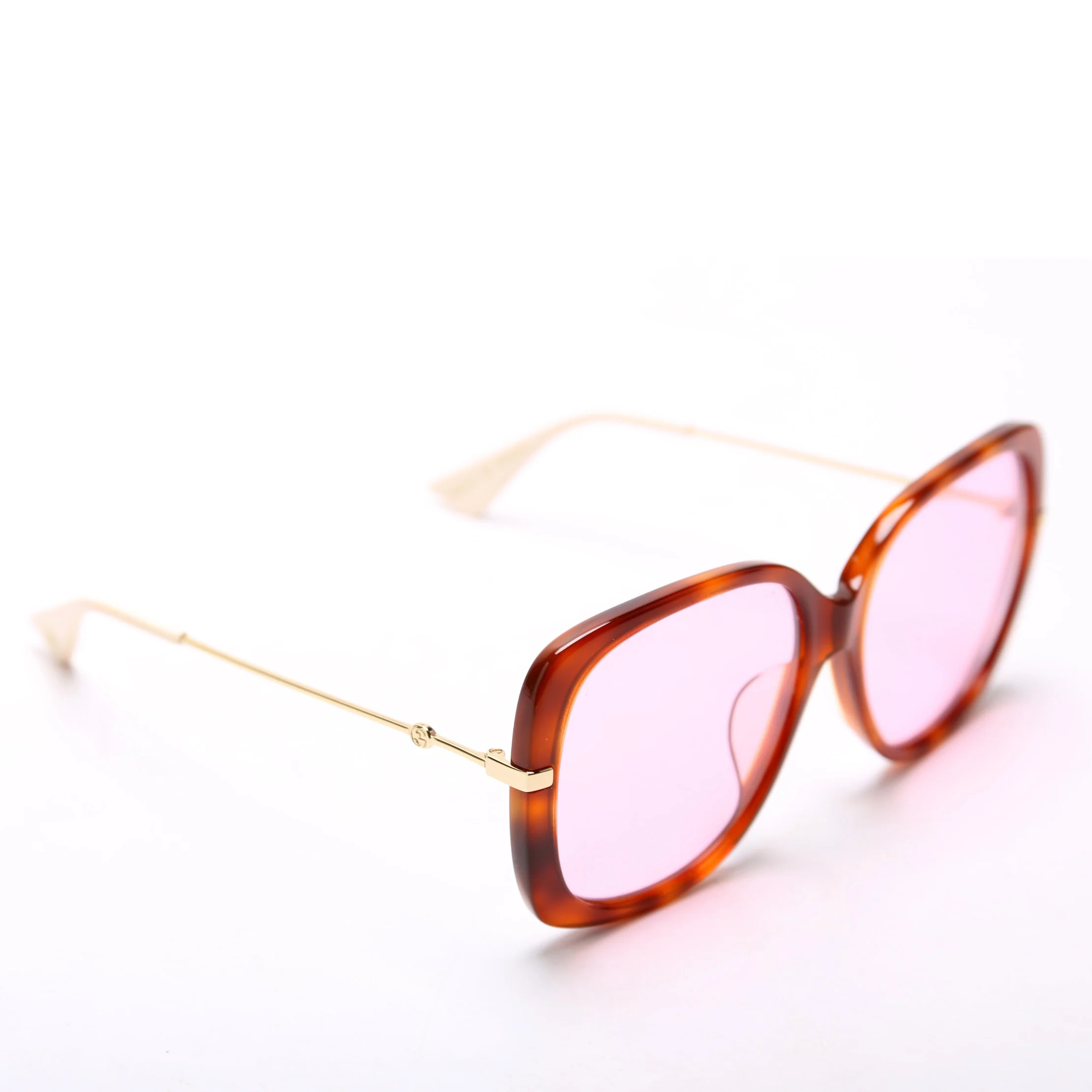 GG0511SA Square Sunglasses Brown/Pink | Keeks Designer Handbags