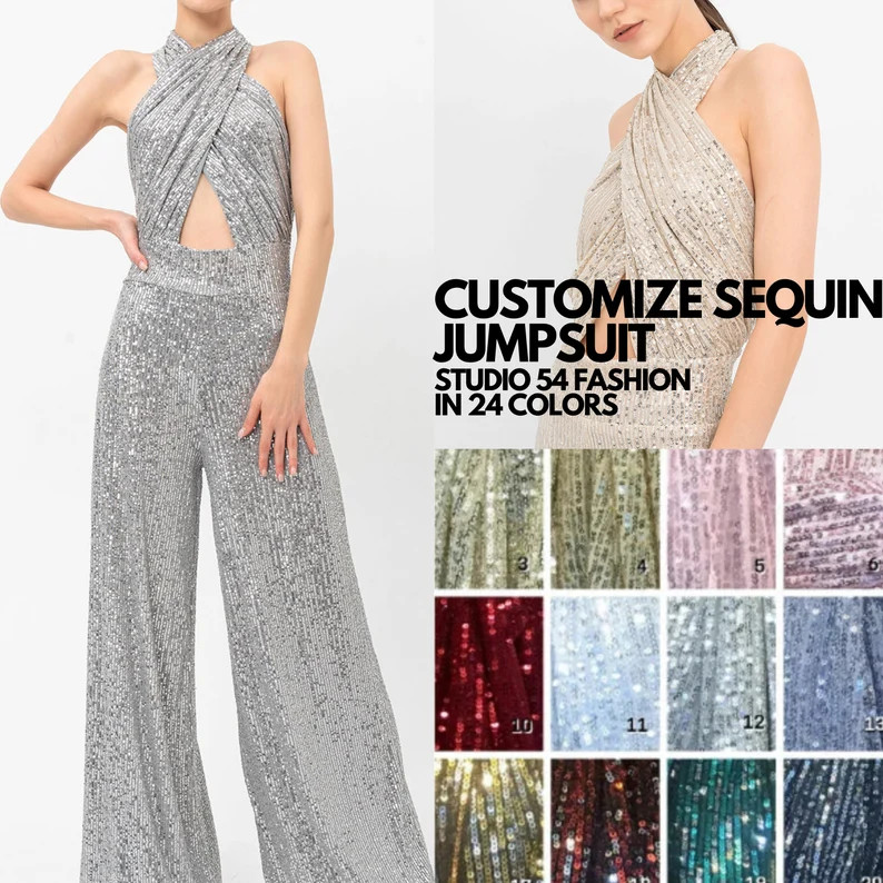 Jumpsuit, Sequin Jumpsuit, Custom Sequin Jumpsuit, Glitter Jumpsuit, Shiny Sparkle Pants, Sequin ... | Etsy (US)