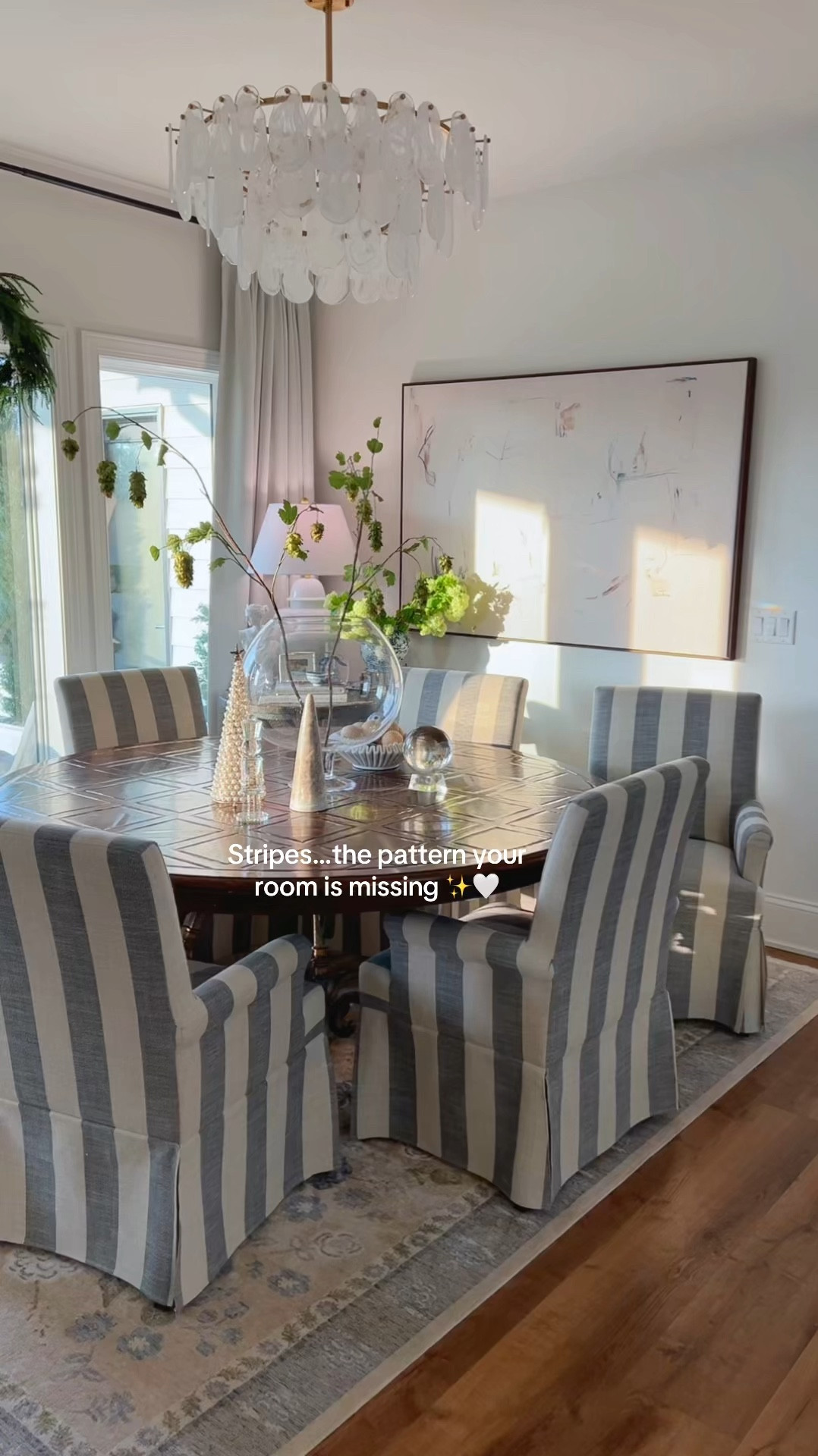 Adding striped chairs to my dining room elevated the entire look of the room! 

#LTKHome