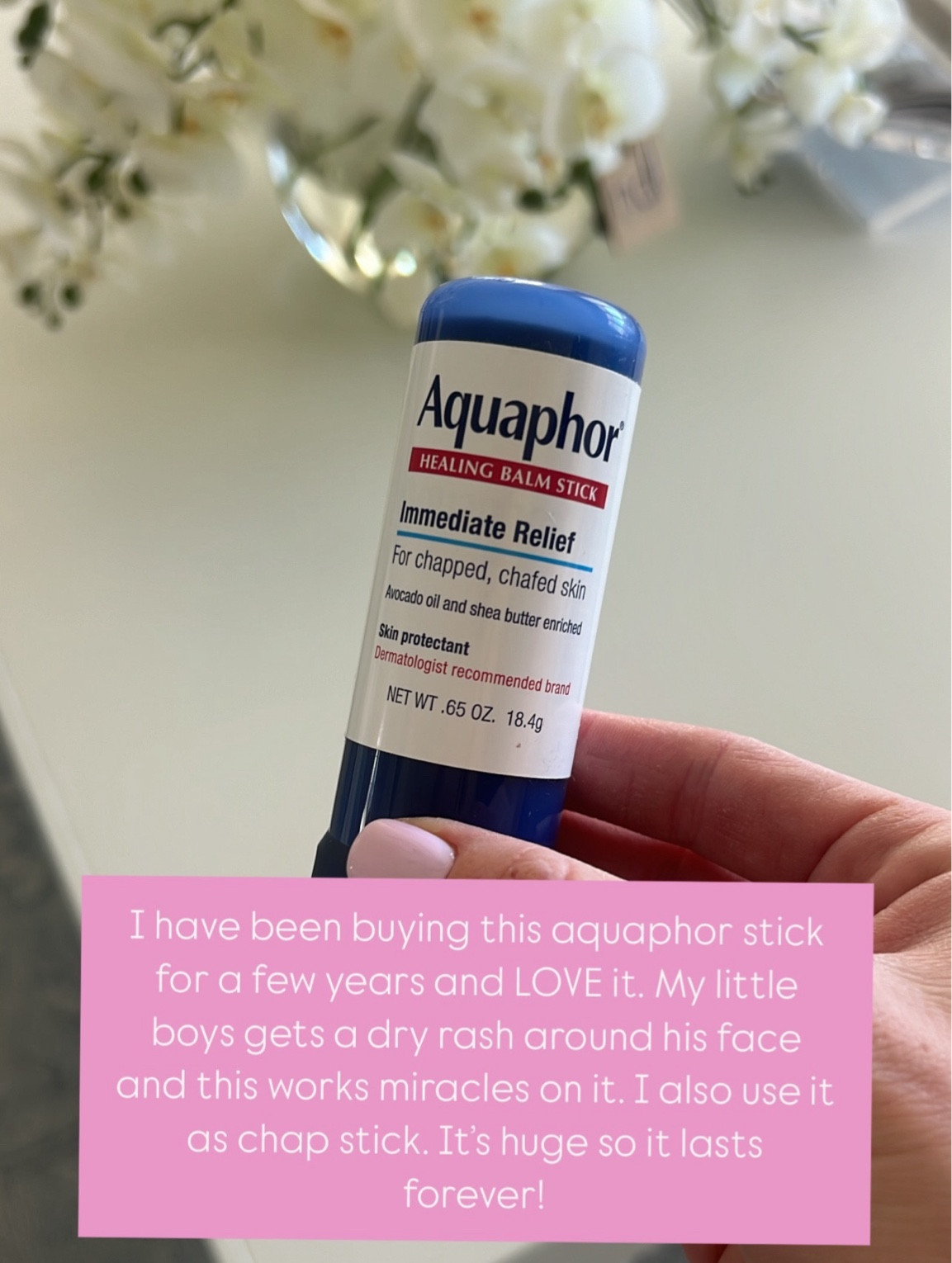 I have been buying this aquaphor stick for a few years and LOVE it. My little boys gets a dry rash around his face and this works miracles on it. I also use it as chap stick. It's huge so it lasts forever!

#LTKWatchNow #LTKHome #LTKFamily