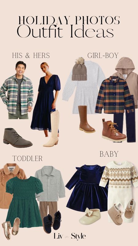 Cozy layering ideas for holiday family photos! Men's shacket, sweater dress, navy dress, flannel, toddler coat, sweaters, knee high boots 

#LTKSeasonal #LTKHoliday #LTKstyletip