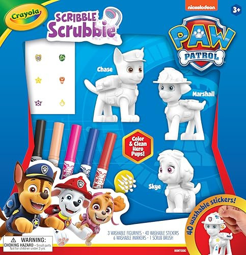 Crayola Scribble Scrubbie PAW Patrol Figurine Playset, Customizable PAW Patrol Toys & Gifts for Toddlers, Reusable Coloring Activity, Ages 3+ | Amazon (US)