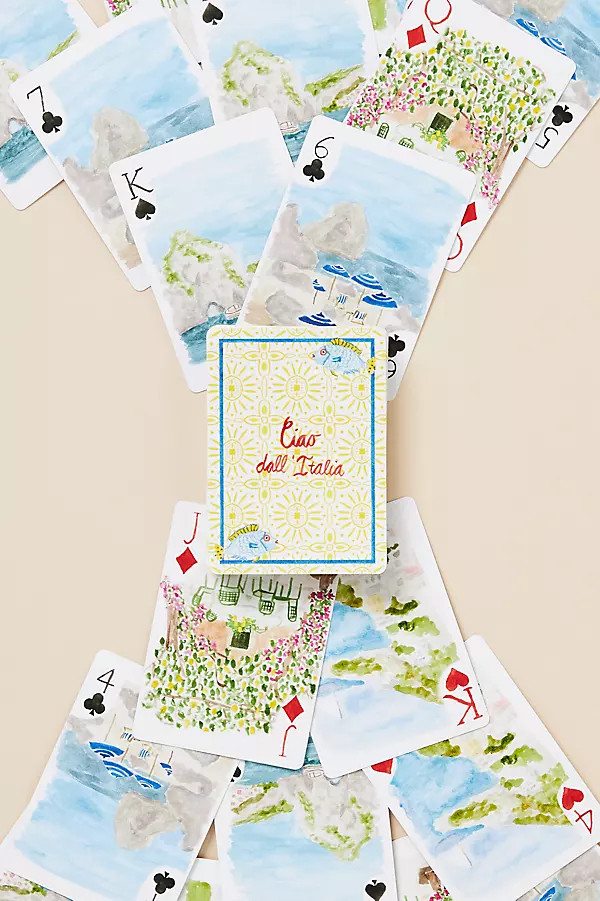 Loulou Baker Watercolor City Playing Cards | Anthropologie (US)