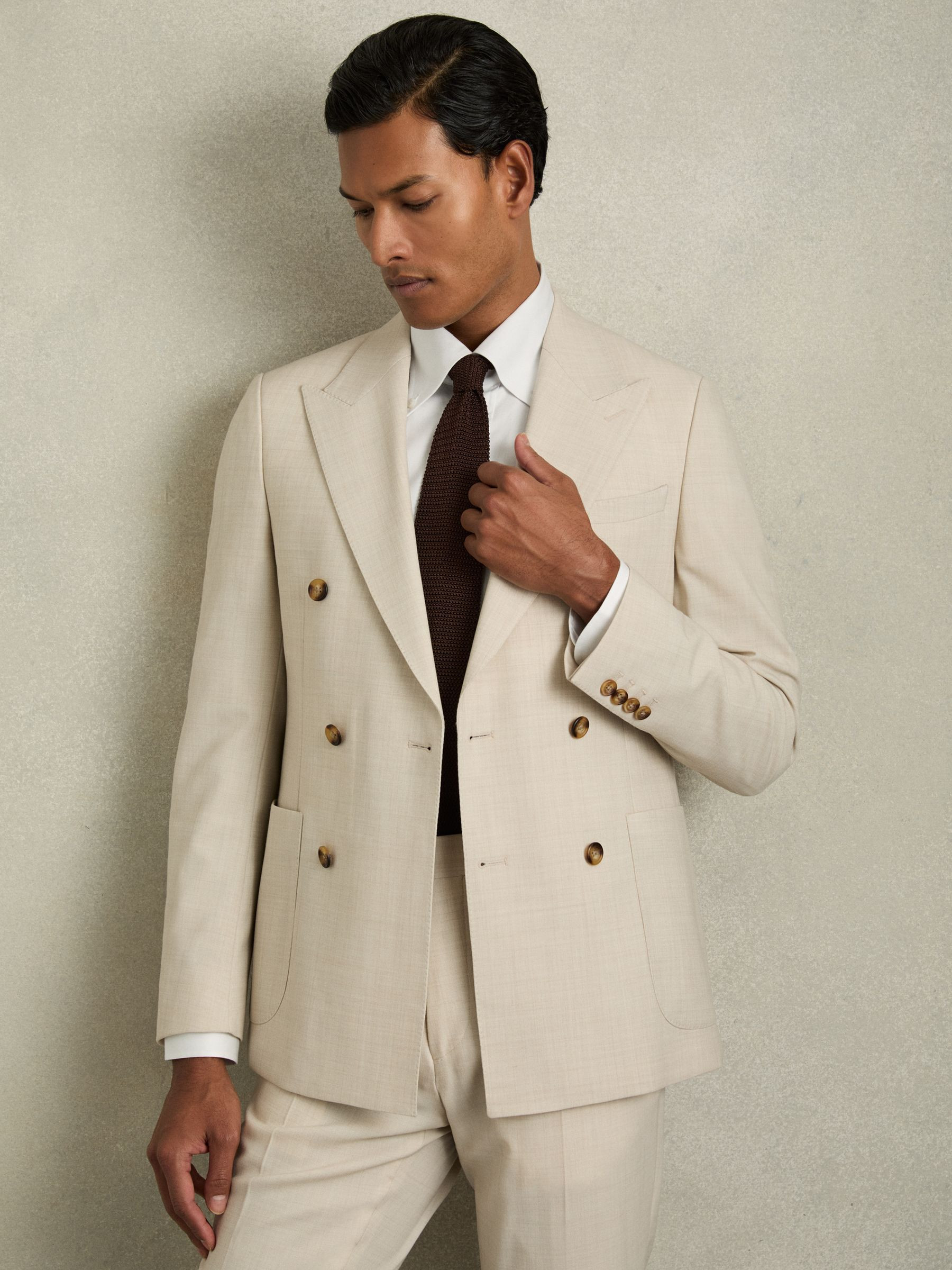 Silk Knitted Tie in Dark Brown | Reiss UK