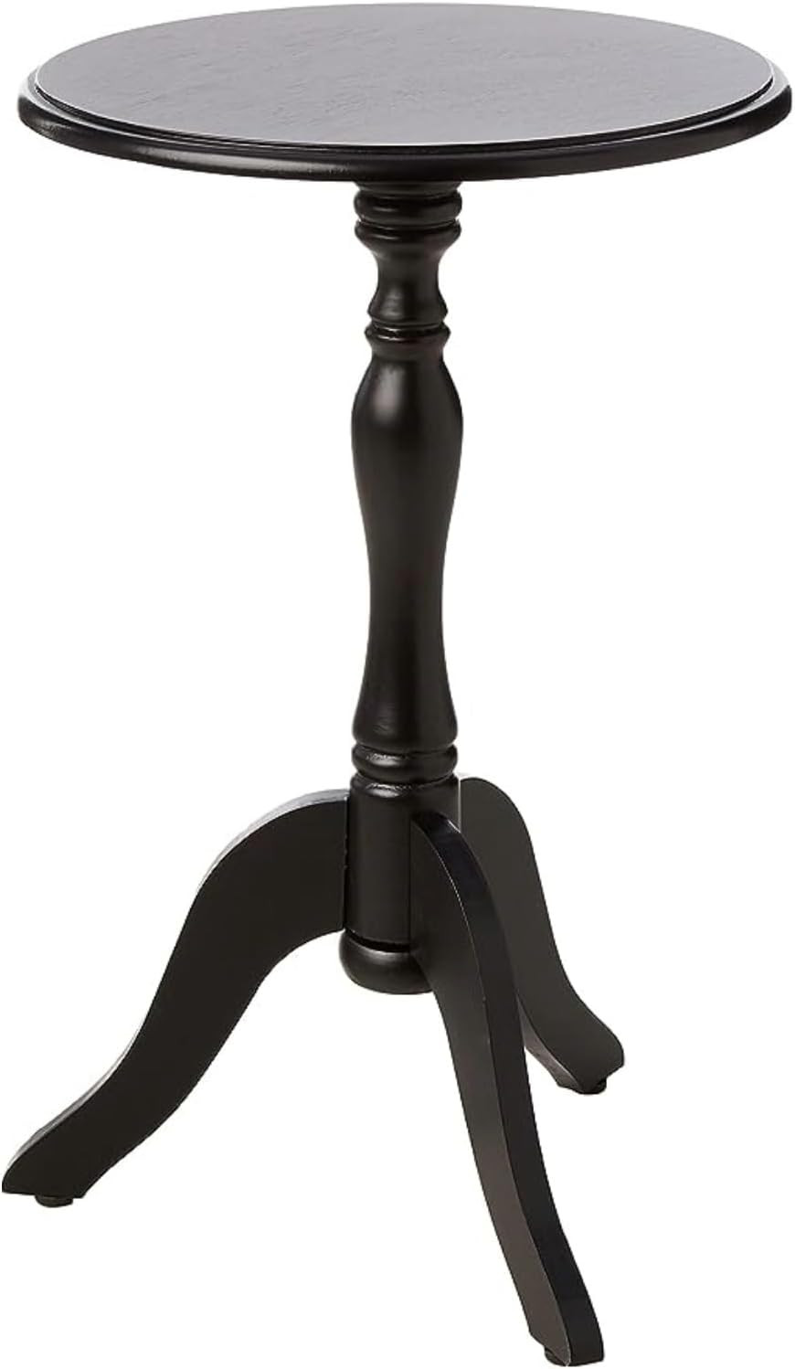 Decor Therapy Simplify Round Pedestal Accent Side Table, Black, 15"x15"x24" | Amazon (US)