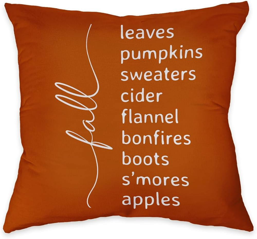 Znzd Fall Letters Autumn Seasonal Words Thanksgiving Reversible Throw Pillow Cover Decorate Home ... | Amazon (US)