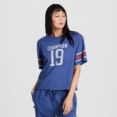 Champion Women's Short Sleeve Pullover T-Shirt - Blue M | Target