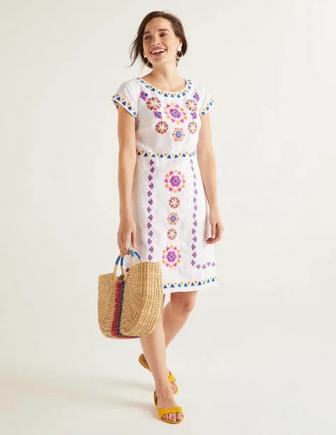 Laura Linen Embroidered Dress | Boden (US)