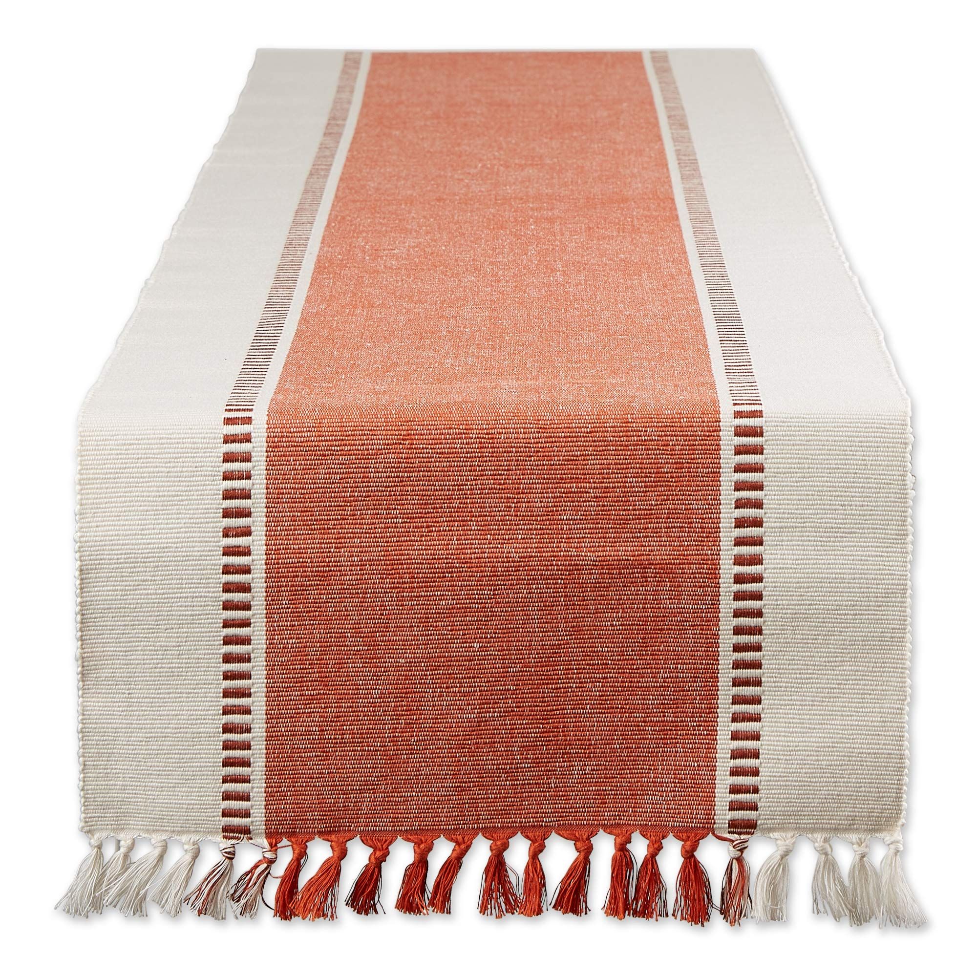 DII Dobby Stripe Woven Table Runner, 13x72, Burnt Orange | Amazon (US)