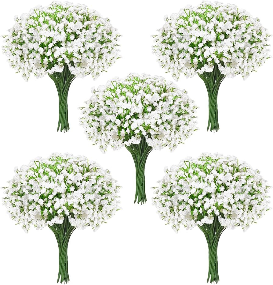 100Pcs Babys Breath Artificial Flowers-Gypsophila Babys Breath Flowers Artificial Bulk-White Real... | Amazon (US)