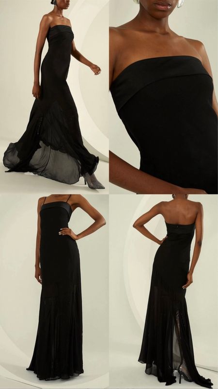 Cocktail dress. Black Bandeau Sheer Woven Maxi Dress. On sale! Under £100. Events dress, spring, date night out, brunch outfit, baby shower. Affordable fashion.  Designer dress. Wardrobe staple. Timeless. Gift guide idea for her. Luxury, elegant, clean aesthetic, chic look, feminine fashion, trendy look, special occasion. Karen Miller outfit idea. 



#LTKeurope #LTKuk #LTKsummer