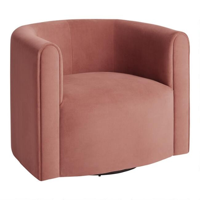 Velvet Stella Upholstered Swivel Chair | World Market