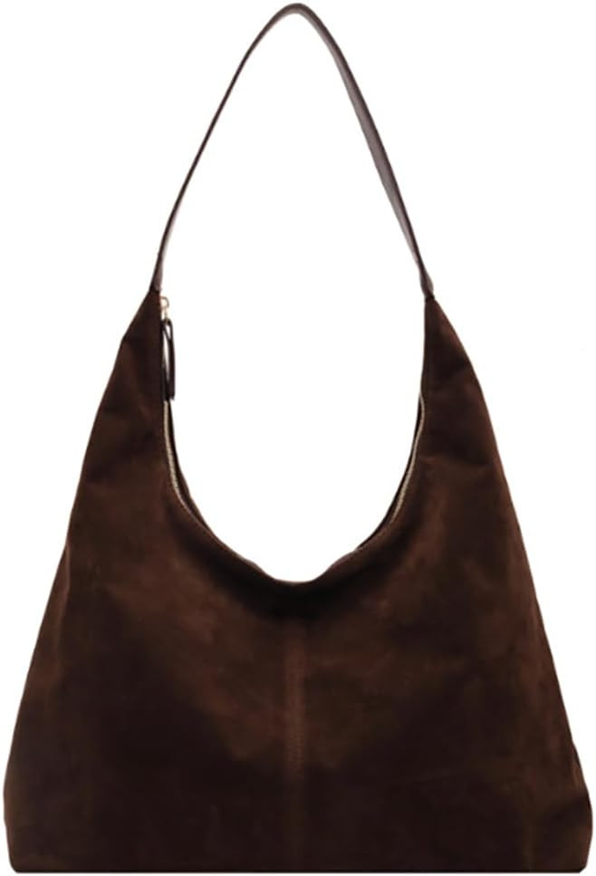 Trendy Faux Suede Shoulder Purse Bag Women Tote Hobo Purses Handbag Bags | Amazon (US)