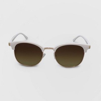 Women's Clubmaster Plastic Metal Combo Silhouette Square Sunglasses - Wild Fable™ White | Target