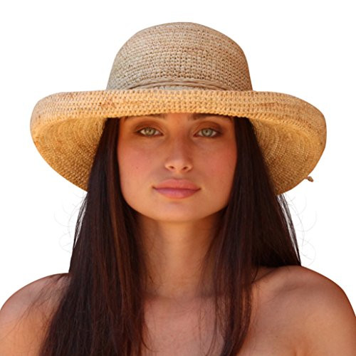Palms & Sand Laguna Womens Sun Hat 100% Raffia Large Brim | Amazon (US)