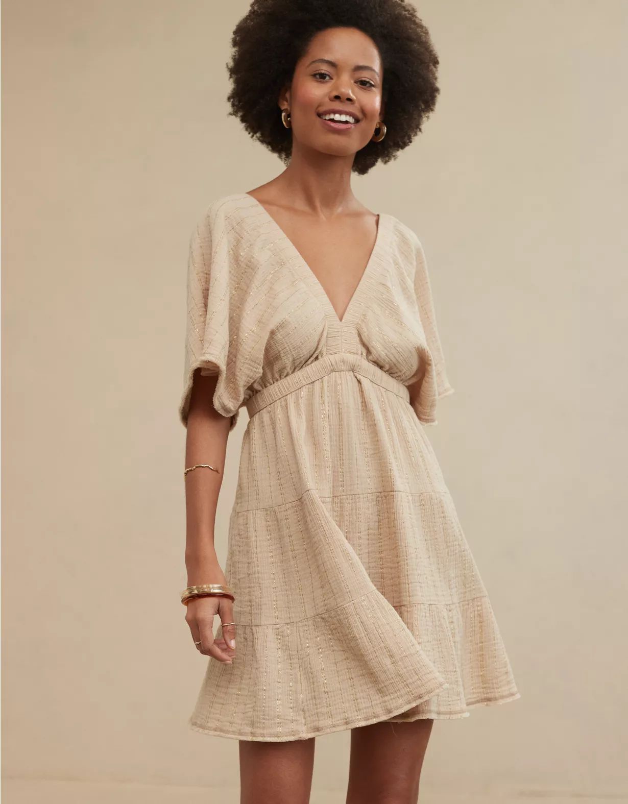 Aerie Pool-To-Party Flutter Sleeve Dress | Aerie