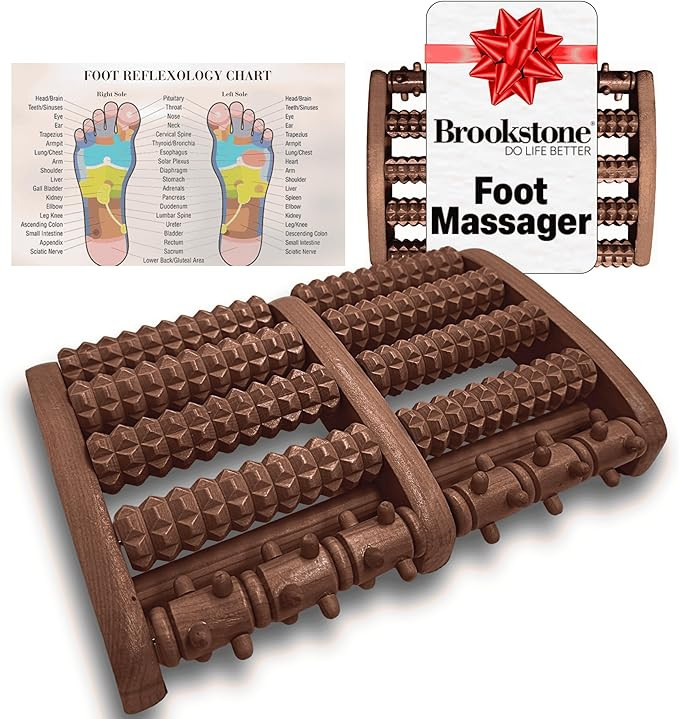 Brookstone Foot Roller Massager for Plantar Fasciitis Relief - Wooden Massage Roller for Foot Hea... | Amazon (US)