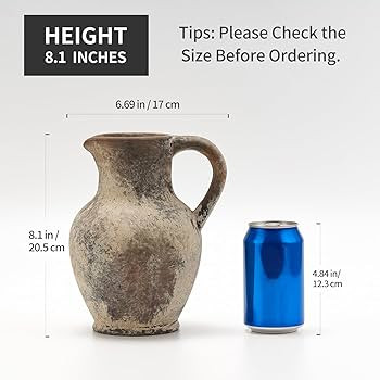 SIDUCAL Ceramic Rustic Farmhouse Vase with Handle, Terracotta Vase, Minimalist Decorative Vases f... | Amazon (US)