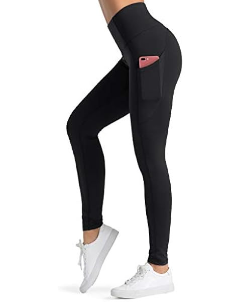 THE GYM PEOPLE Thick High Waist Yoga Pants with Pockets, Tummy Control Workout Running Yoga Leggi... | Amazon (US)