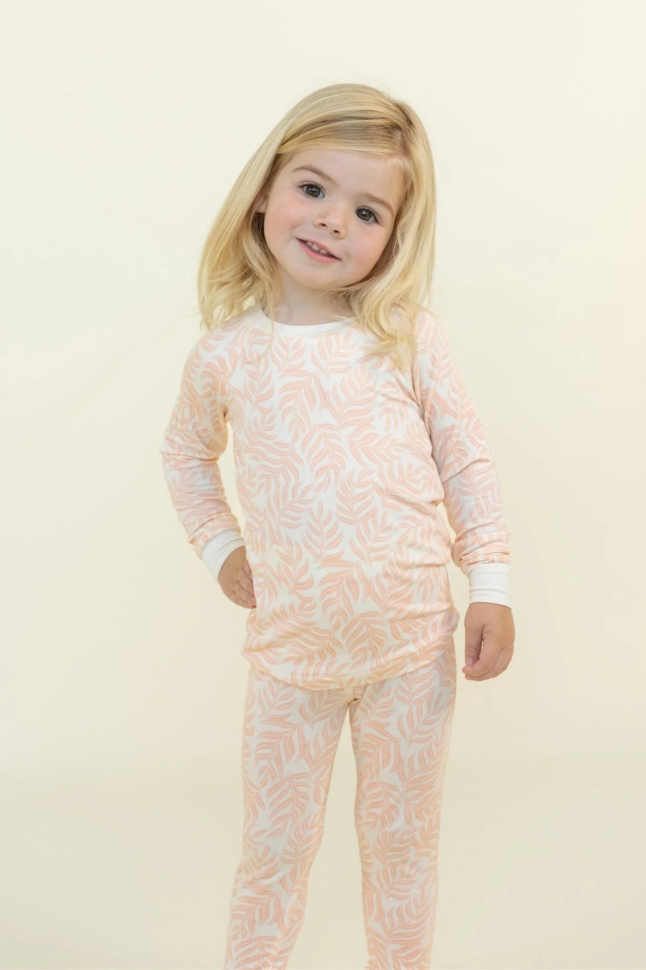 Pink Pastel Palms Two-Piece Set | Tiny Jams