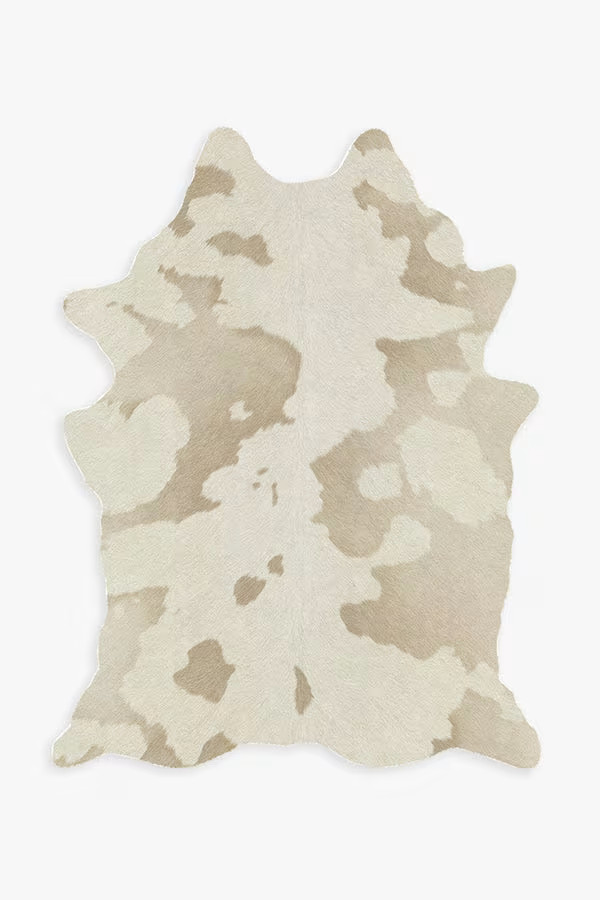 Ivory & Cream Faux Cowhide Rug | Ruggable
