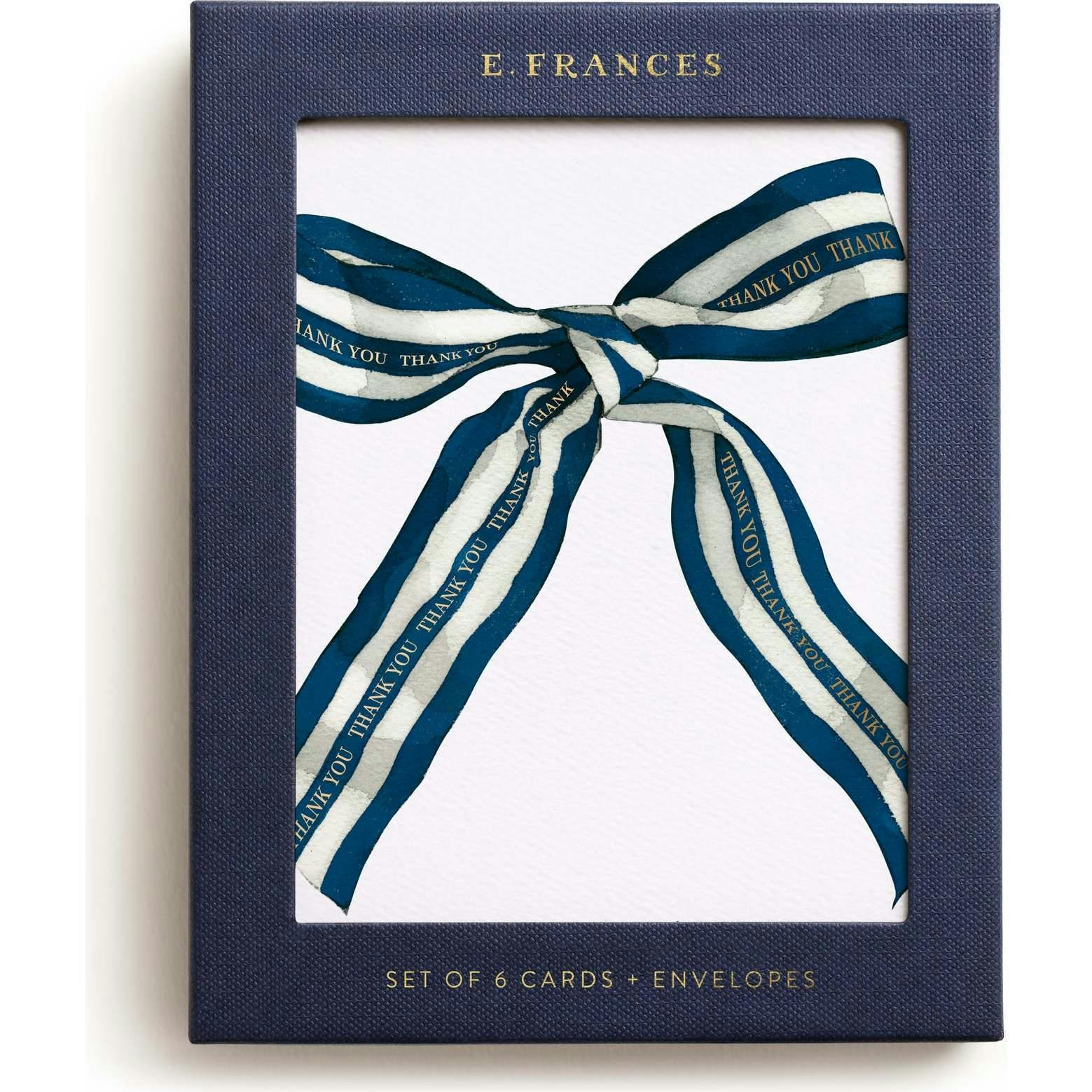 Big Navy Striped Bow Boxed Set of 6 | Maisonette