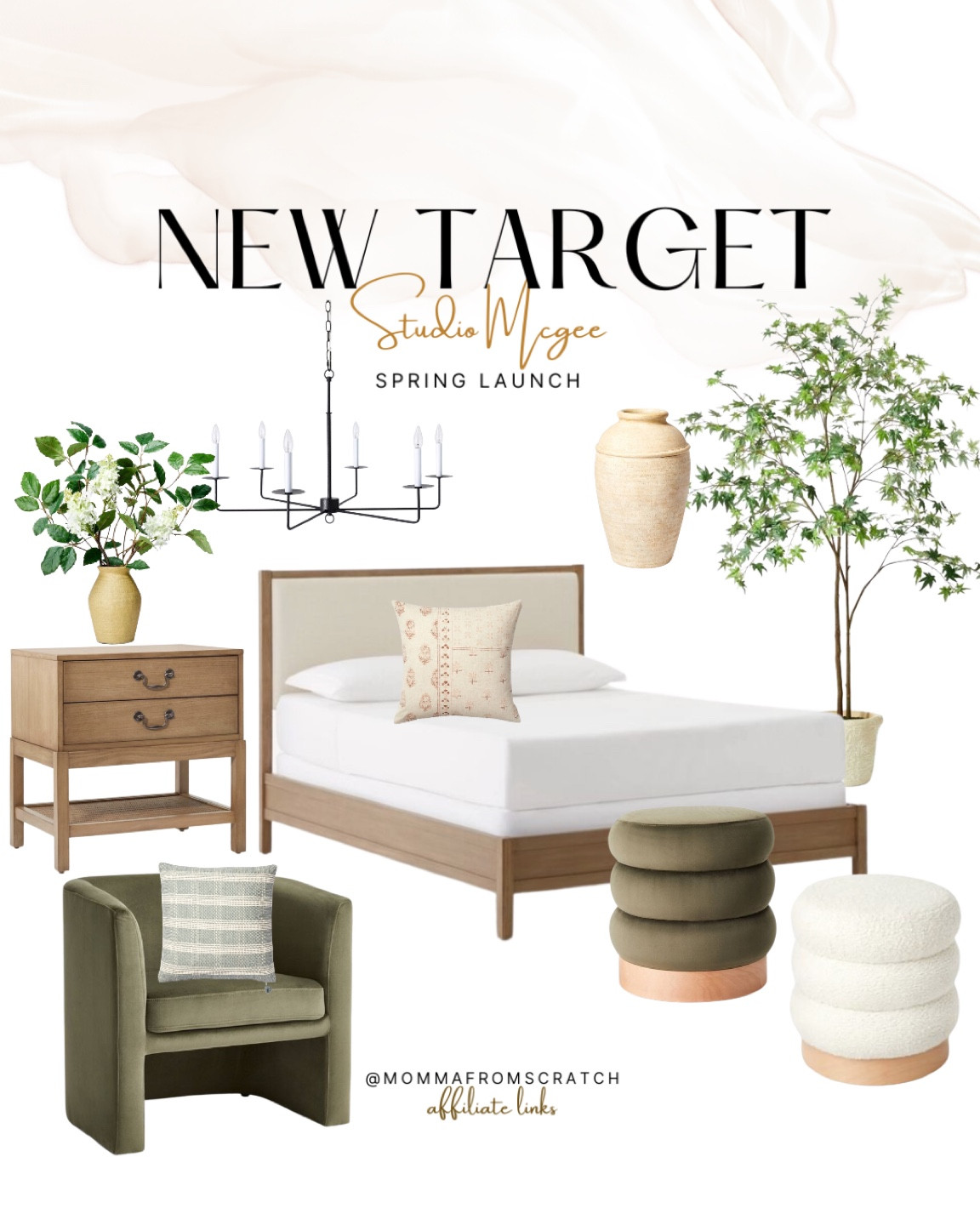 New studio McGee bedroom decor, nightstand, upholstered bed, platform bed, bed, accent chair, pouf, stools, ottoman, faux tree, vase, pillow, Target Decor, studio McGee threshold 

#LTKSeasonal #LTKstyletip #LTKhome