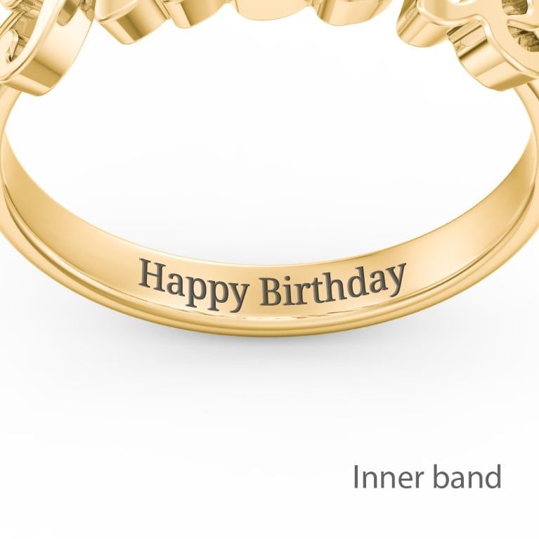 10K Yellow Gold Personalized Name Ring | Jewlr