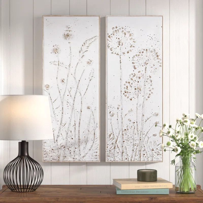 Wood and Metal Wall Décor with Flowers | Wayfair North America