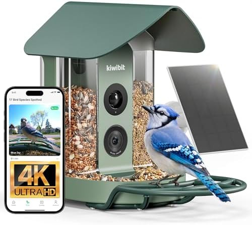 Smart Bird Feeder with Camera Solar Powered, 4K Video Live stream, Wireless Outdoors Bird Camera,... | Amazon (US)