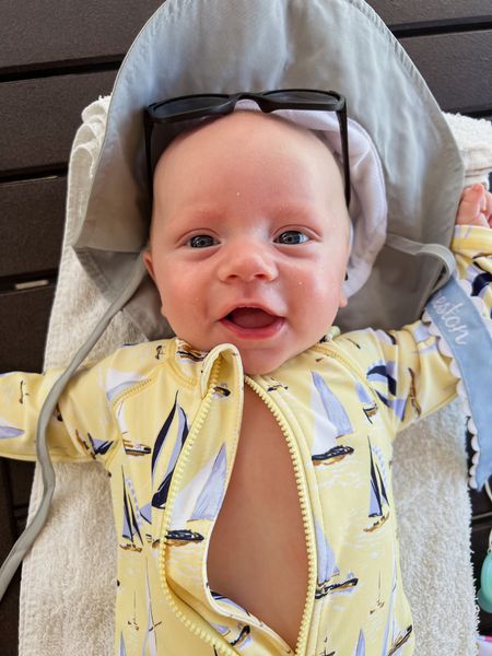 Baby boy swimsuit / baby boy pool day / baby boy floaty / baby boy swim / one piece swimsuit / baby sunglasses / baby sun hat 