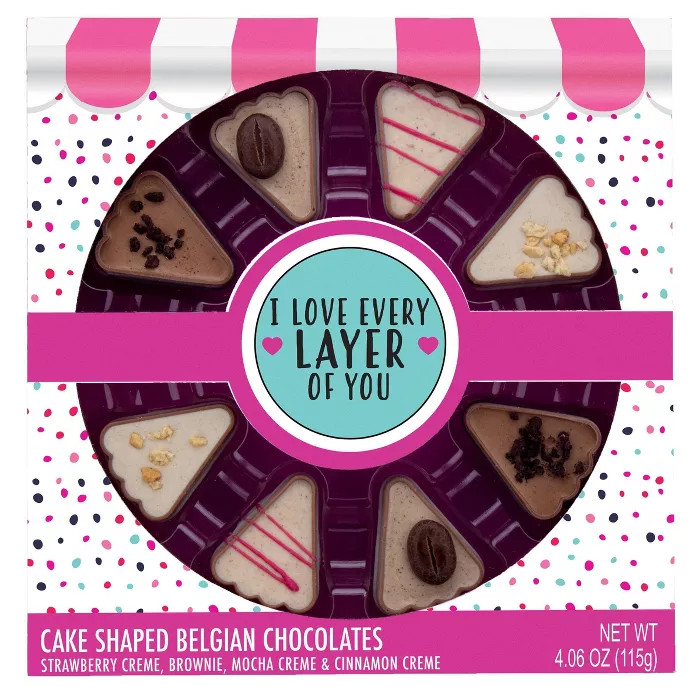 Galerie Valentine's Cake Shaped Belgian Chocolates - 4.06oz | Target