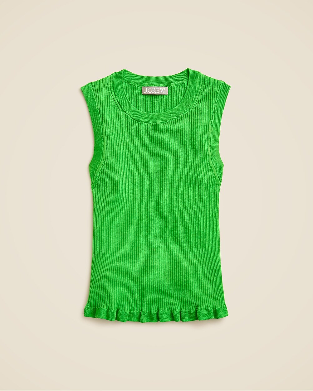 Ruffle-trim shell tank top in premium ultra-fine cotton | J. Crew US