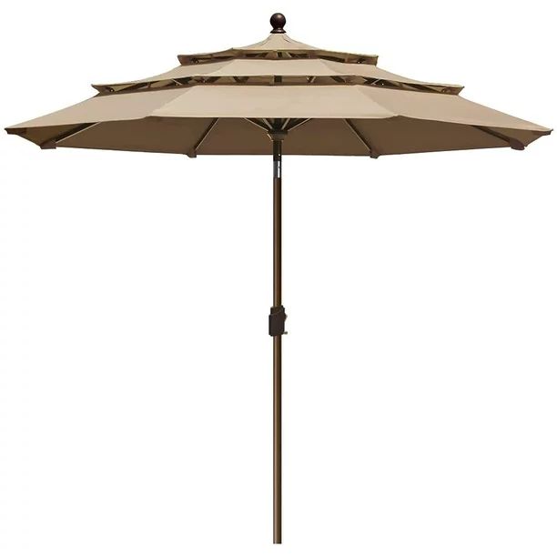 EliteShade 9Ft 3 Tiers Market Umbrella Patio Umbrella Outdoor Table Umbrella with Ventilation and... | Walmart (US)