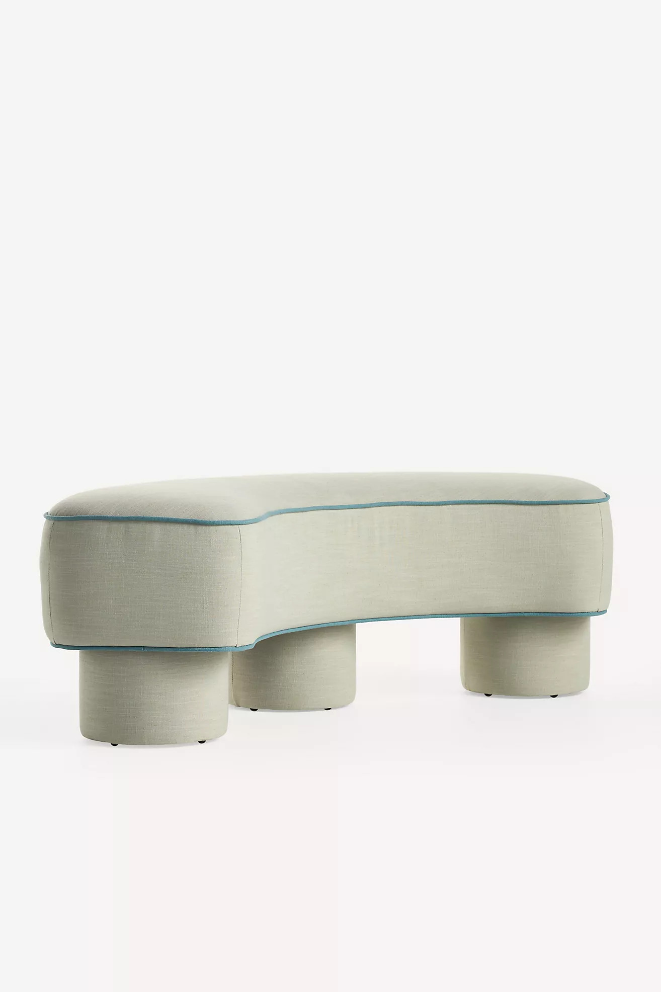 Modella Performance Linen Curved Bench | Anthropologie (US)