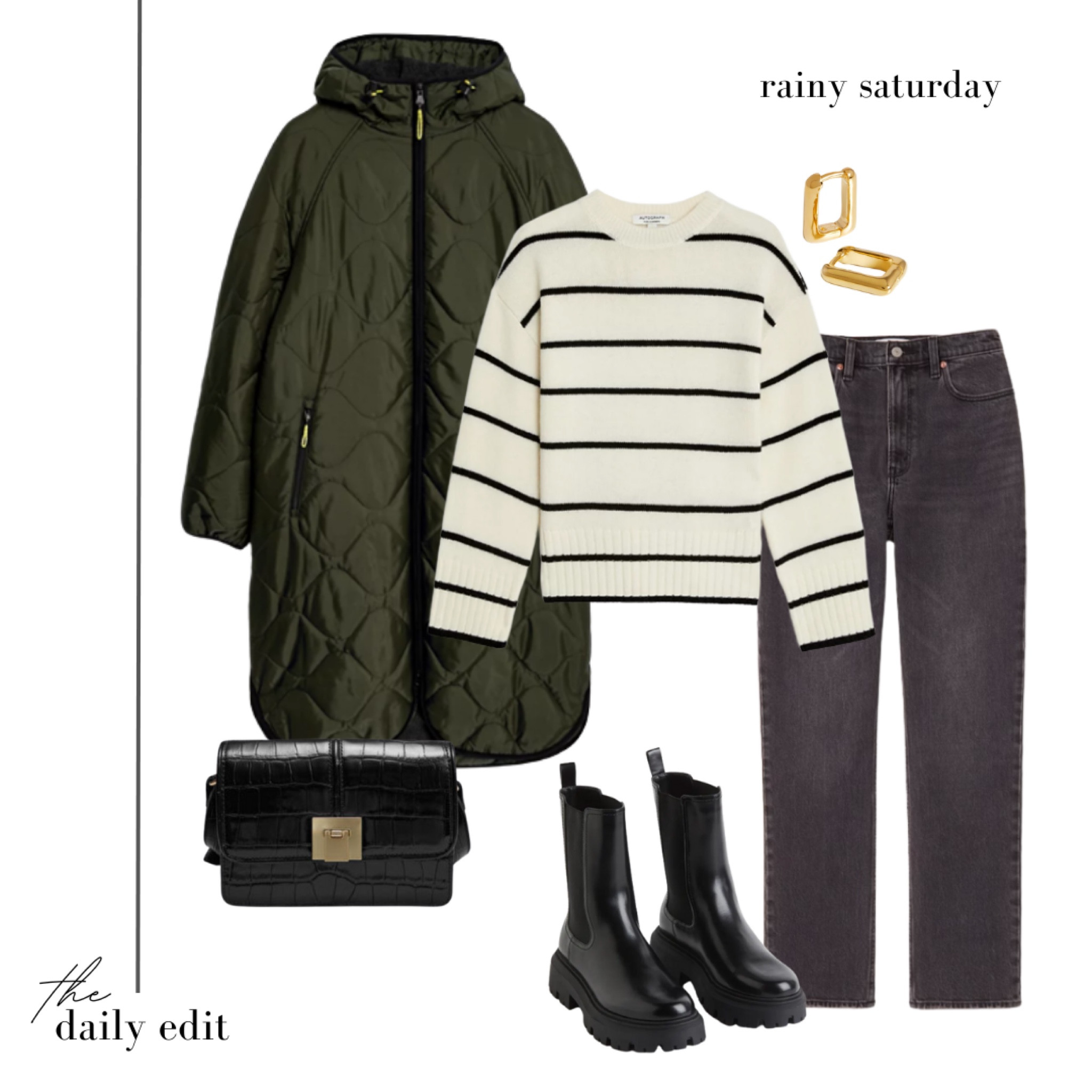 Rainy day attire ☔️

What to wear today, M&S, Marks & Spencer style, rainy day outfit, waterproof jacket, chunky boots, striped knitwear, casual smart, ootd style, ootd inspiration, rainy day, timeless style, chic outfit, neutral style, autumn outfits, autumn outfit ideas, the daily edit

#LTKeurope #LTKSeasonal #LTKstyletip