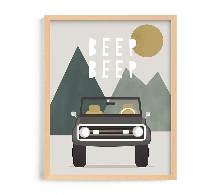 Minted® Beep Beep Wall Art by Christie Garcia | Pottery Barn Kids