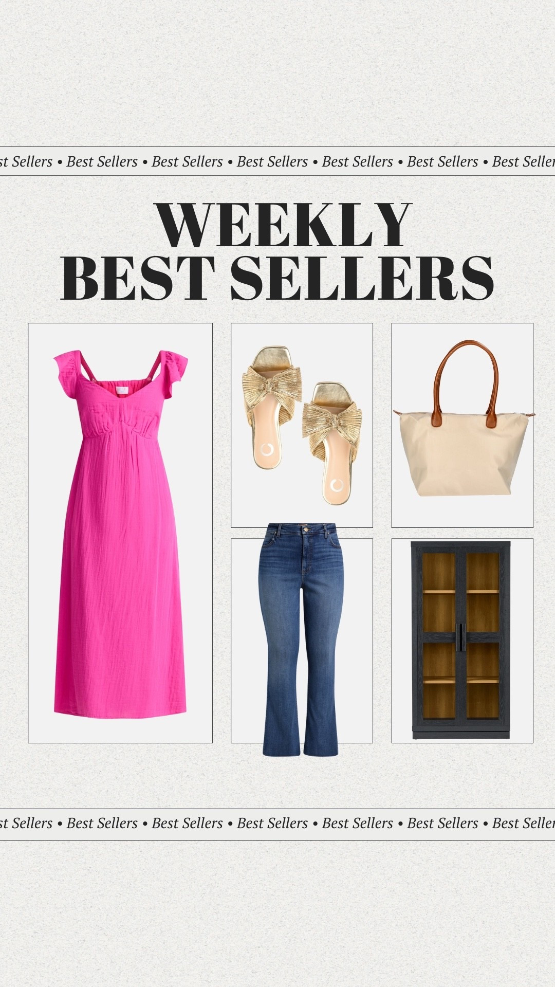 This pink Walmart dress and gold flats are perfect for summer a summer dinner date! These dark wash jeans are still on sale during the Nordstrom Anniversary Sale. You guys are loving this Walmart cabinet for your homes and I can't wait to see how you styled it! The purse is a look for less and is currently trending!

#LTKStyleTip #LTKSeasonal #LTKHome