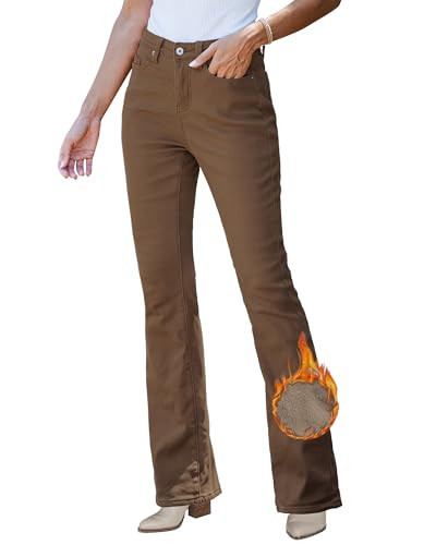 GRAPENT Brown Pants Women Brown Jeans for Women Brown Jeans Women's Brown Jeans Brown Jeans Women Womens Brown Jeans Flare Work Pants for Women Color Brown Size XS X-Small Size 0 Size 2 | Amazon (US)