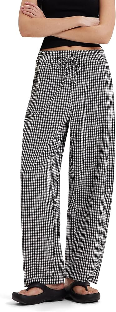 MOOSLOVER Women Linen Baggy Barrel Pants Drawstring Elastic Waist Lounge Pants Casual Loose Ankle... | Amazon (US)