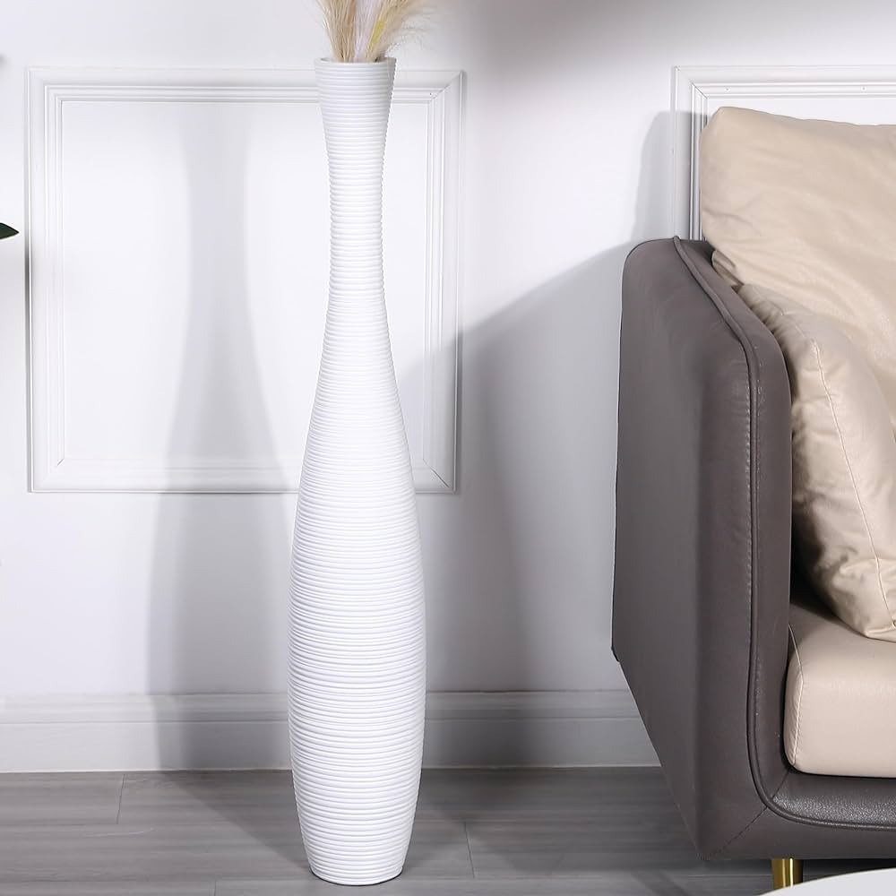 Leewadee Decorative Tall Floor Vase for Living Room Decor, 36 inches, White, Resin | Amazon (US)