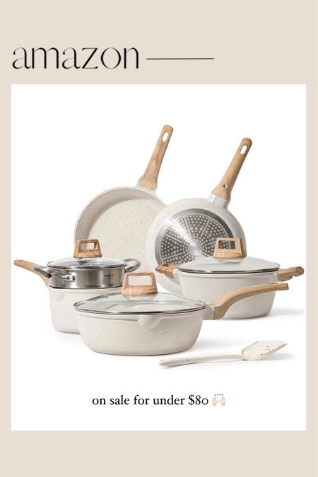 beige colored pots and pans set - on sale for under $80!


#LTKhome #LTKsalealert #LTKunder100