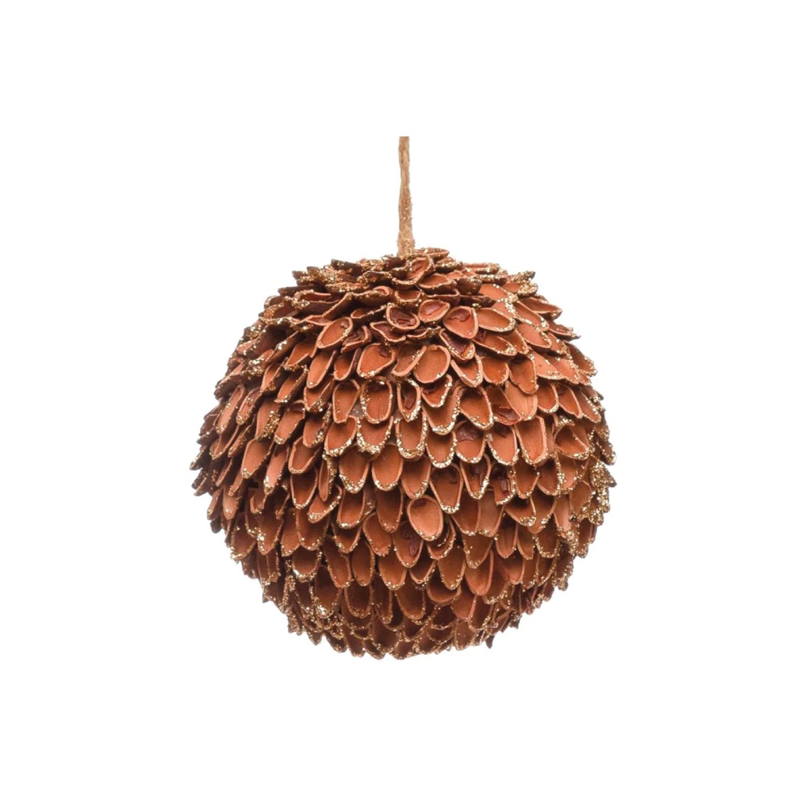 Gold Pinecone Ball Ornament | Brooke and Lou